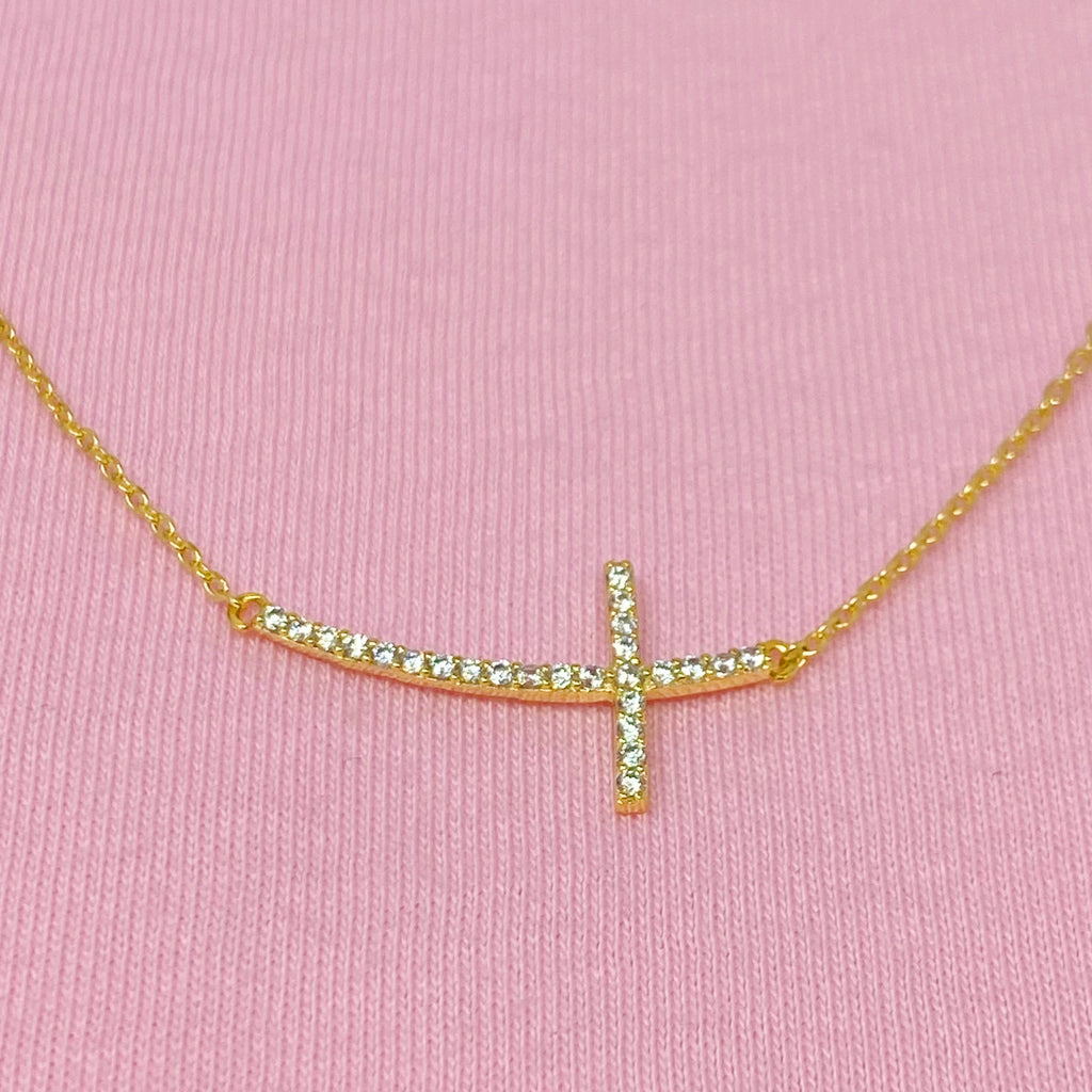 Shiny Side Cross Necklace