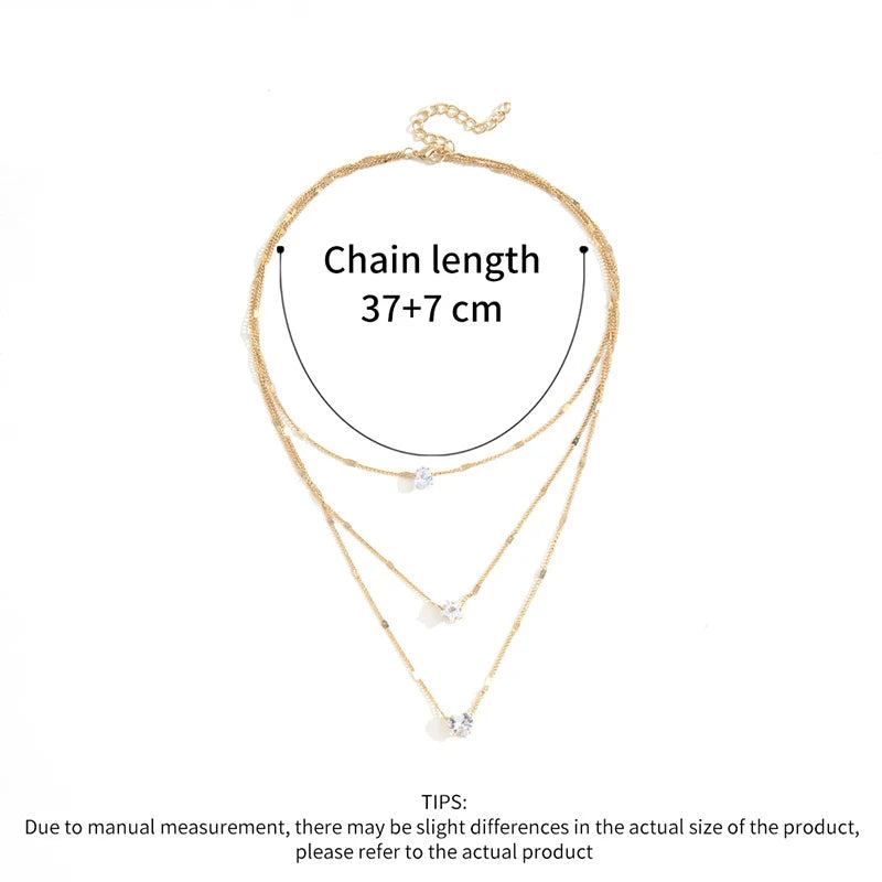 Exquisite Sparkling Water Drop Star Rhinestone Pendant Necklace