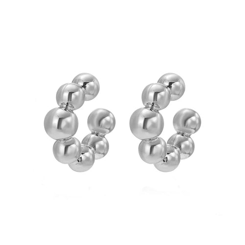 1 Pair Smooth Circle C Shape Clip Earrings For Women Lightweight