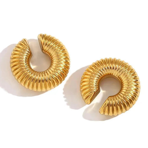 1 Pair Smooth Circle C Shape Clip Earrings For Women Lightweight