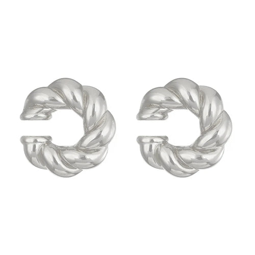 1 Pair Smooth Circle C Shape Clip Earrings For Women Lightweight