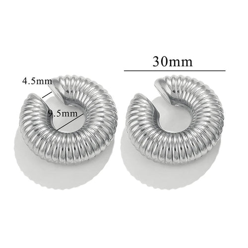 1 Pair Smooth Circle C Shape Clip Earrings For Women Lightweight
