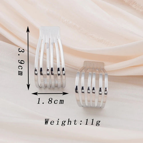 Retro Metal Bend Dangle Earrings for Women