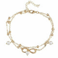 Infinity Pendent Pearl Anklet